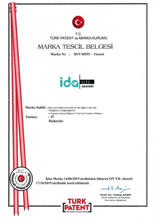 İDA Asansör kalite belgesi 17
